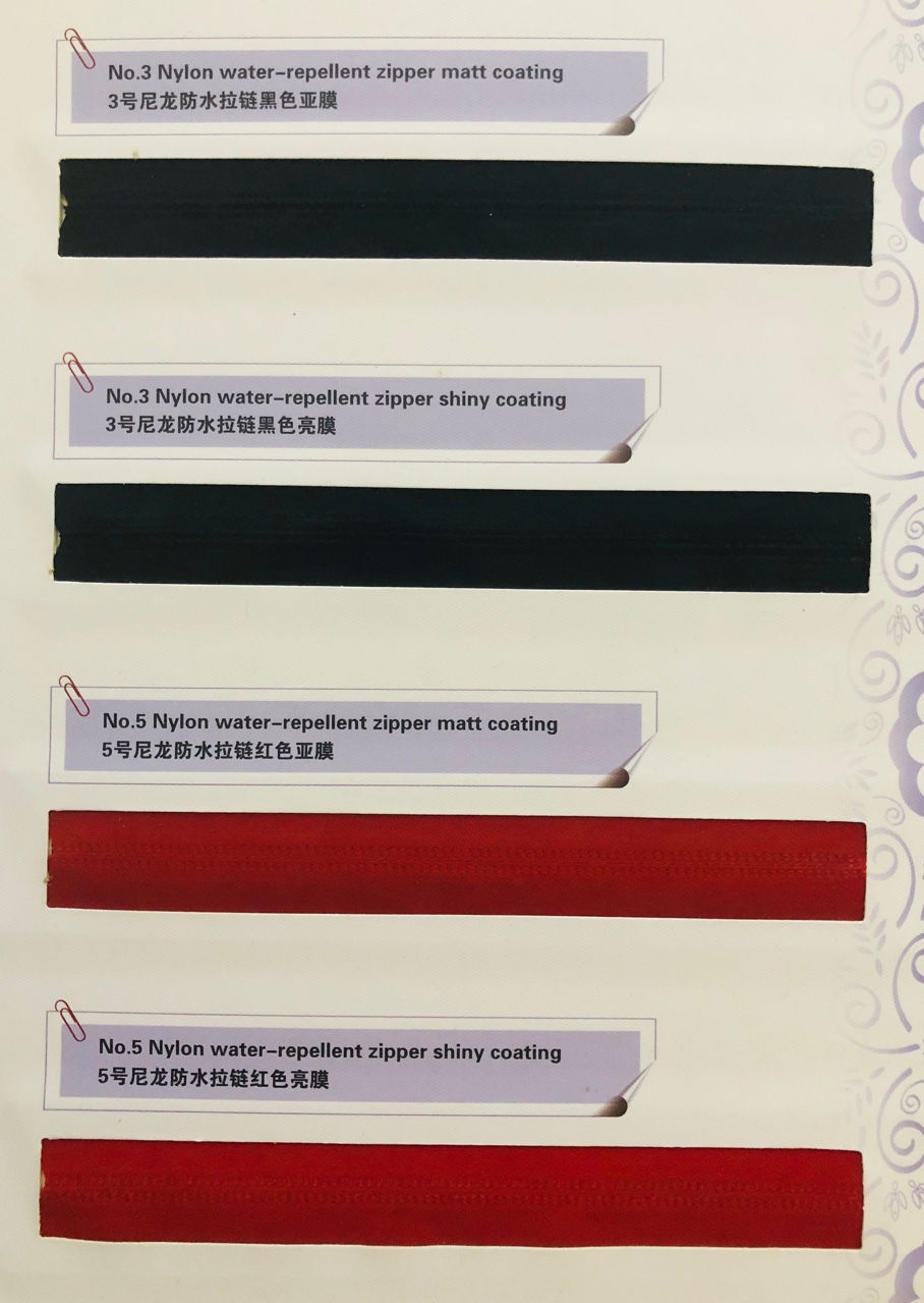 Dây kéo chống thấm phủ mờ